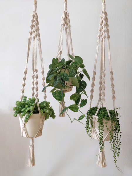 Makramee-Blumenampel Amelia 80 cm
